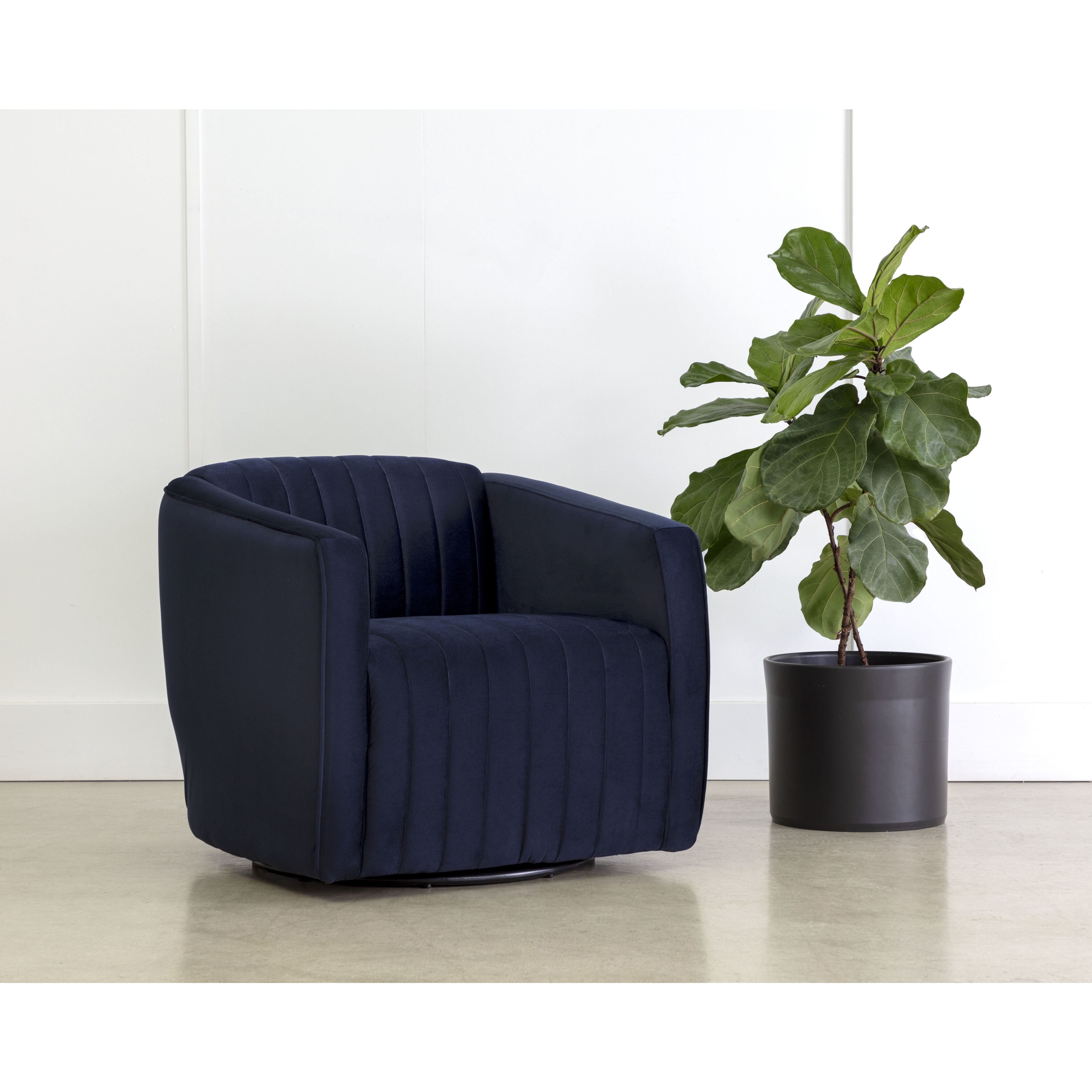 Garrison Abbington Navy Swivel Lounge Chair, Swivel